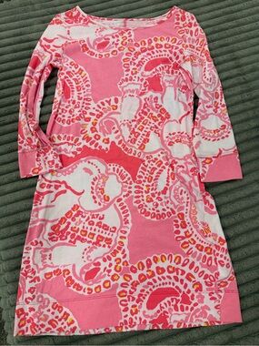 Lilly Pulitzer Pink and Yellow Abstract Print Dress
